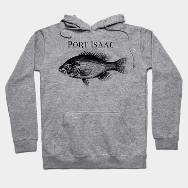 Port Isaac Cornwall Fish Hoodie by SonnyBoyDesigns